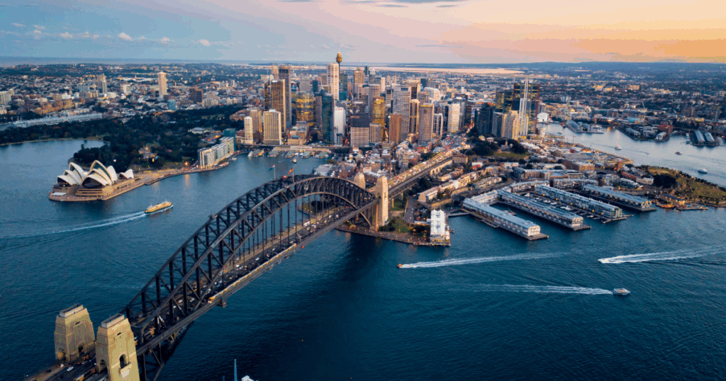 aerial view of Sydney Australia
