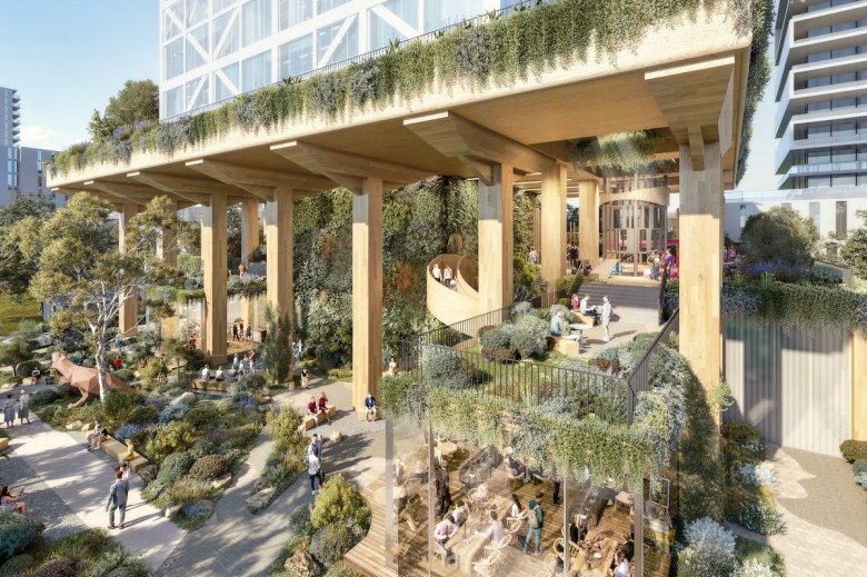 (Source: The Fifth Estate) CGI of C6, the world's tallest timber tower